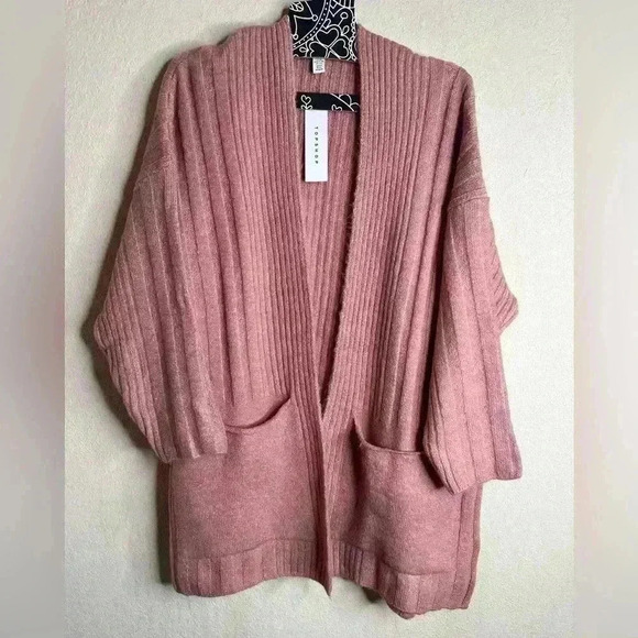 Topshop Long Cardigan rose color size Extra small NWT - Picture 2 of 5